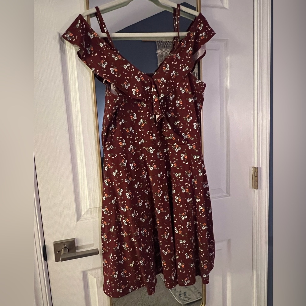 Stitch Fix Maroon Floral Dress Size L NWT